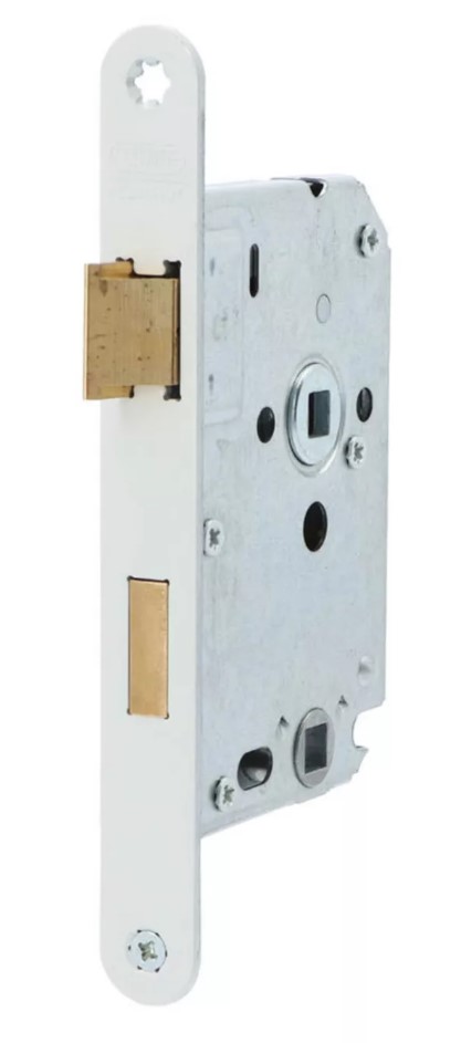 Insteekslot Nemef N1264/4 vrij- en bezet slot (wc) met afgeronde gelakte voorplaat