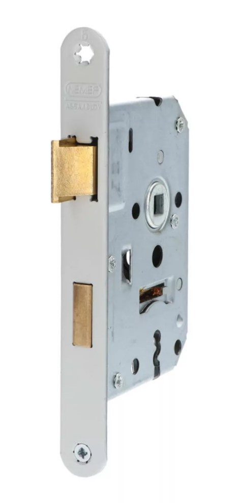 Insteekslot Nemef N1266/4 klavier dag- en nacht  slot met afgeronde gelakte voorplaat