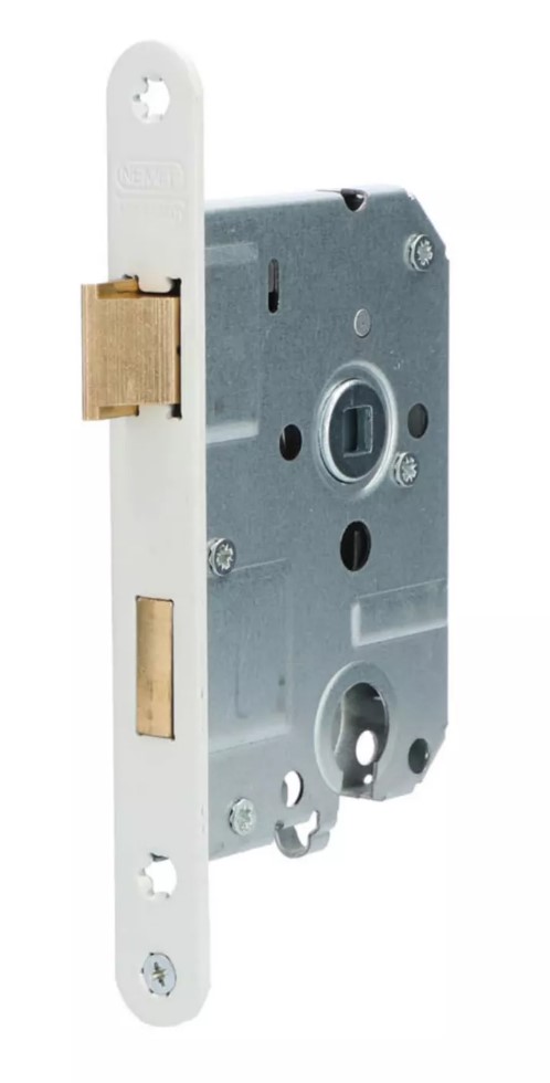 Insteekslot Nemef N1269/4 cilinder dag- en nacht  slot met afgeronde gelakte voorplaat