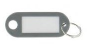 10110-11 - 100st Sleutellabel grijs, met ring