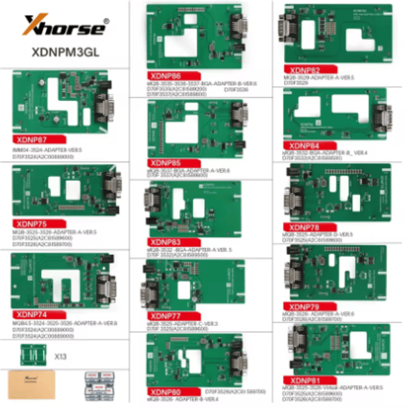 XDNPM3GL, Full set 13x MQB Solder-free adapters