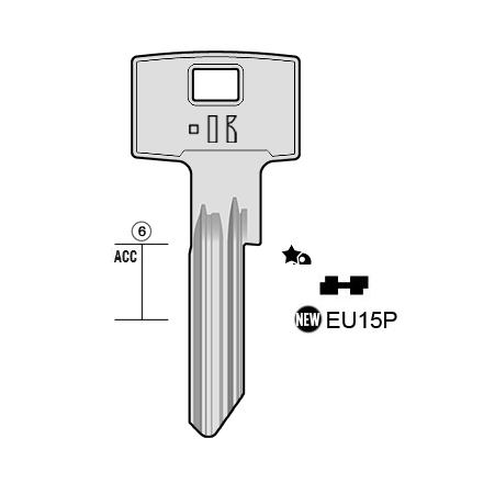 Caravansleutel messing, EU15SP, EU22RP, EU-16D.P, L386A