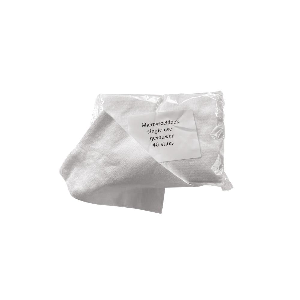 Microvezeldoek disposable gevouwen wit - 12 x 40 stuks