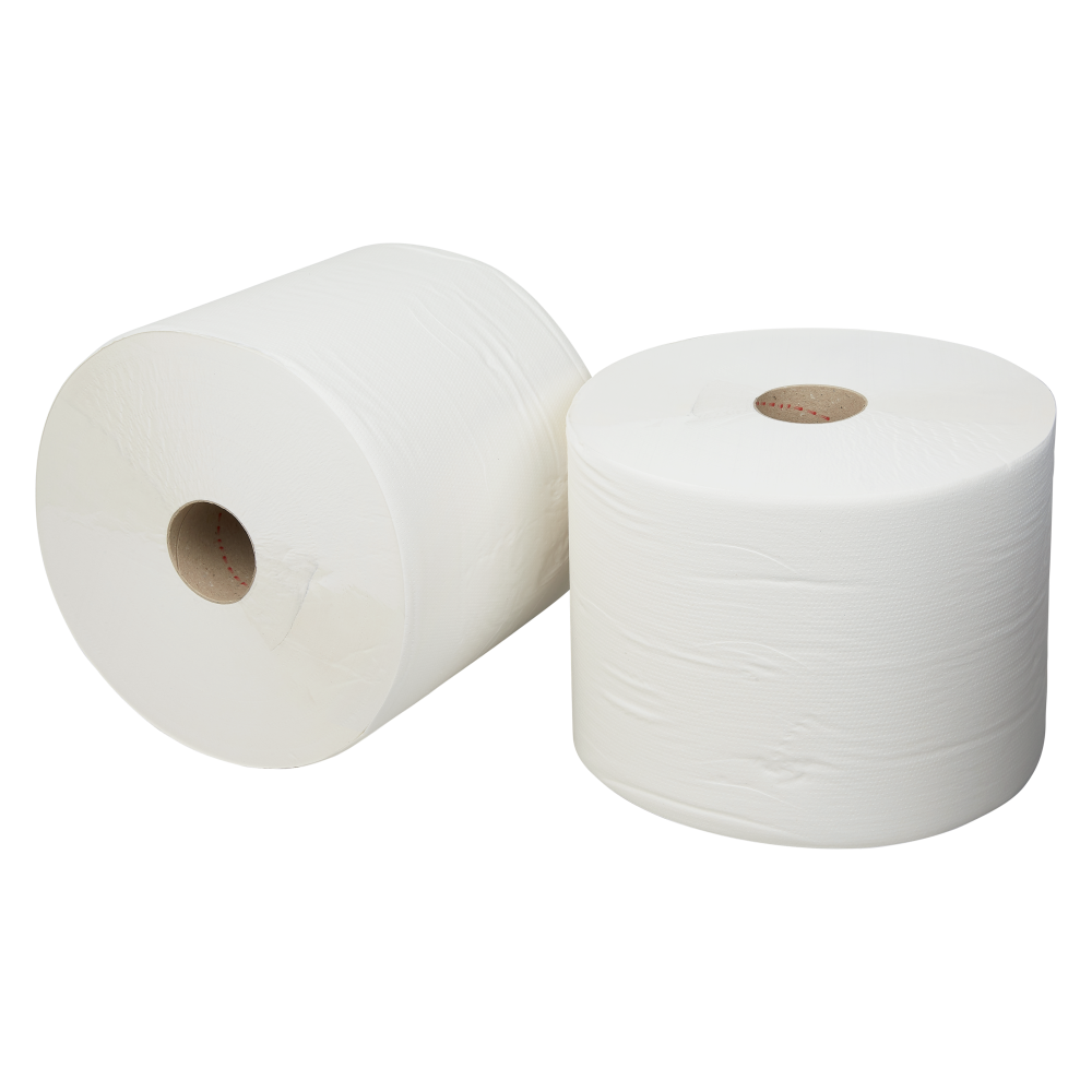 Industriepapier 1-lgs wit 1000 mtr x 24 cm - 2 rollen