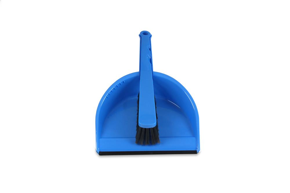 Stoffer en blik met rubber rand kunststof blauw