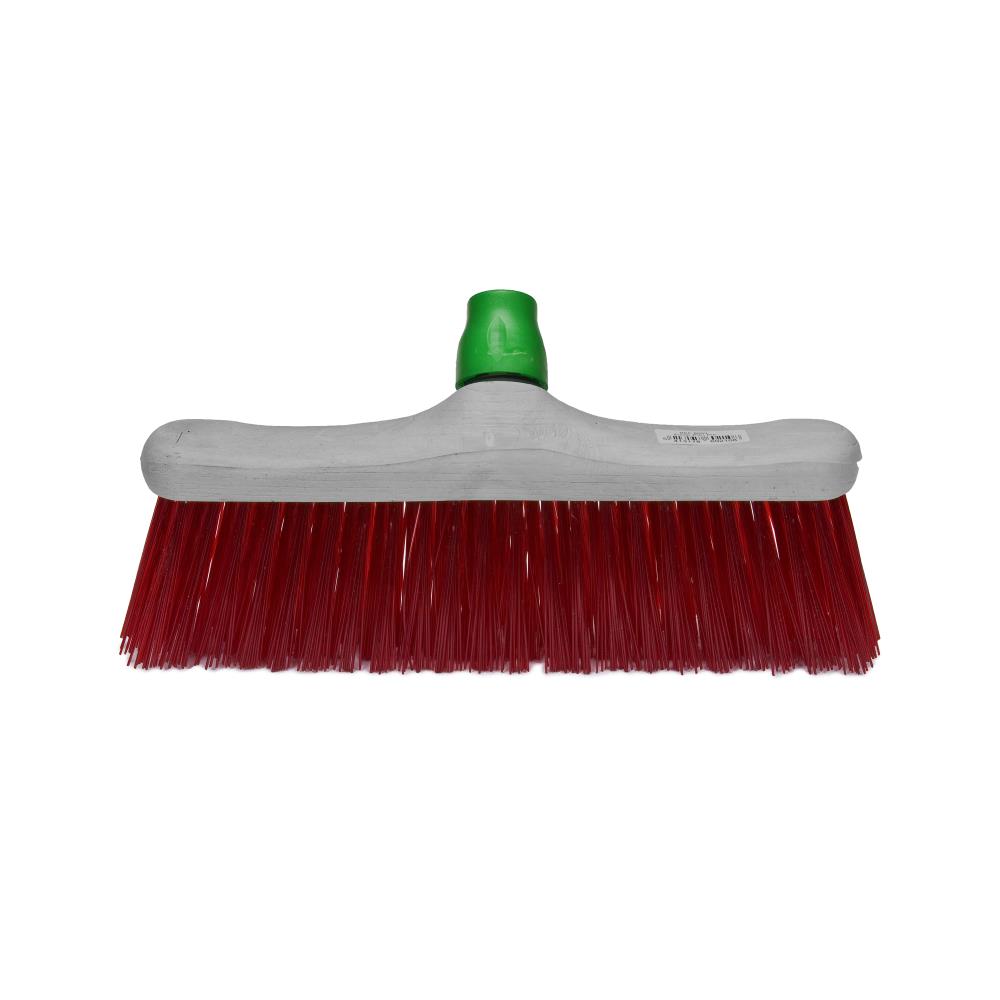 Straatbezem harde vezel rood - 30 cm