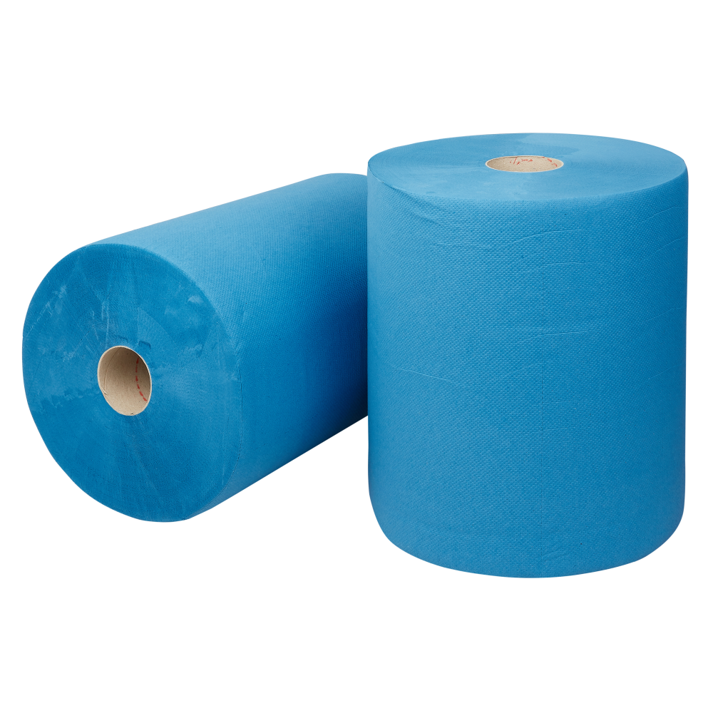 Industriepapier 2-lgs blauw 380 mtr x 37 cm - 2 rollen