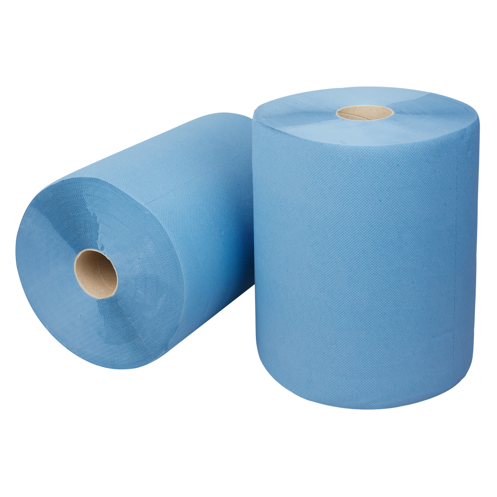 Industriepapier 3-lgs blauw 190 mtr x 37 cm - 2 rollen