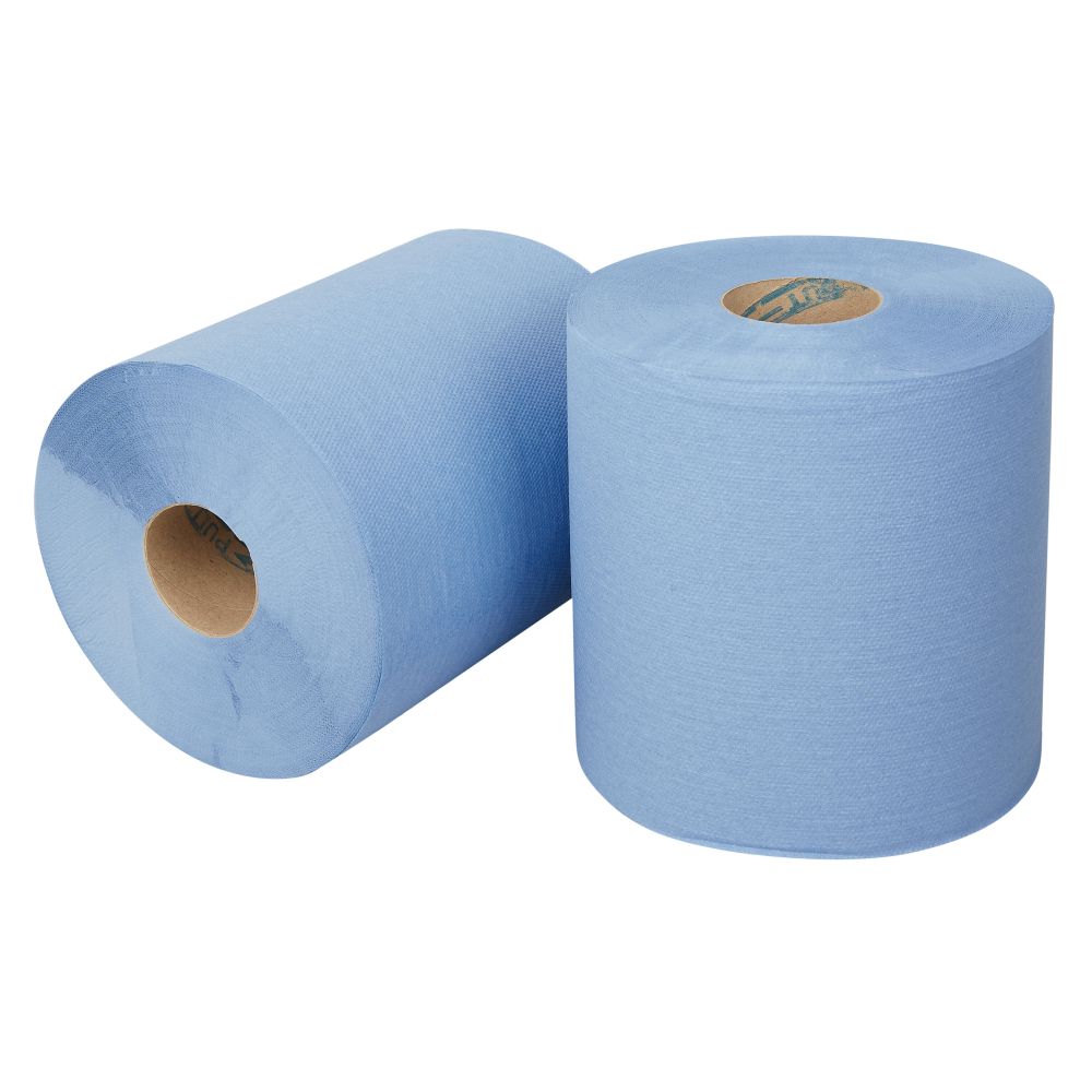 Poetspapier midi 1-lgs blauw 300 mtr x 19 cm - 6 rollen