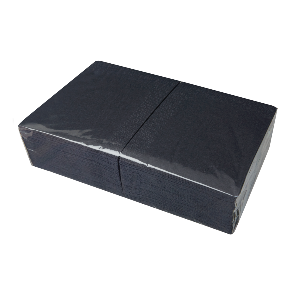 Servet 2-lgs zwart 33 x 33 cm 1/4 vouw -  8 x 250 stuks