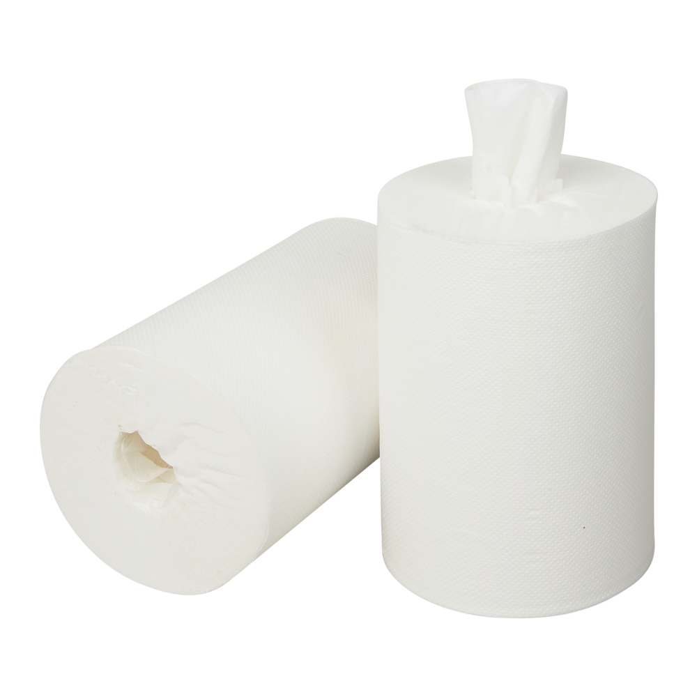 Doseer poetspapier mini 1-lgs zonder koker - 12 rollen