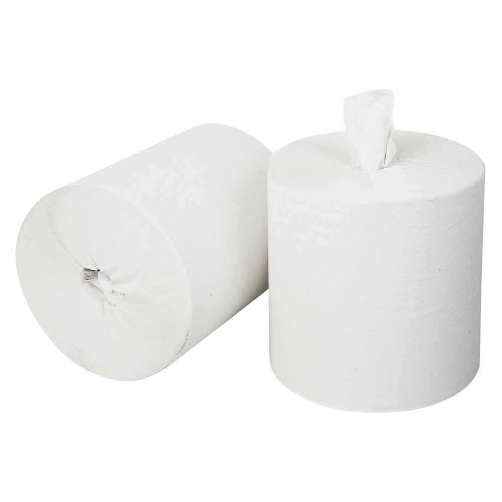 Doseer poetspapier midi 1-lgs zonder koker - geperforeerd 6 rollen