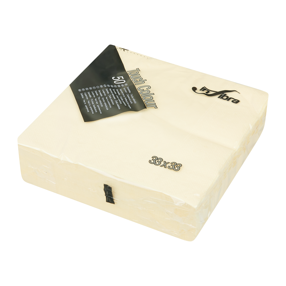 Servet 2-lgs creme 33 x 33 cm 1/4 vouw - 18 x 50 stuks