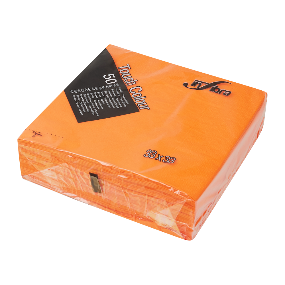 Servet 2-lgs oranje 33 x 33 cm 1/4 vouw - 18 x 50 stuks