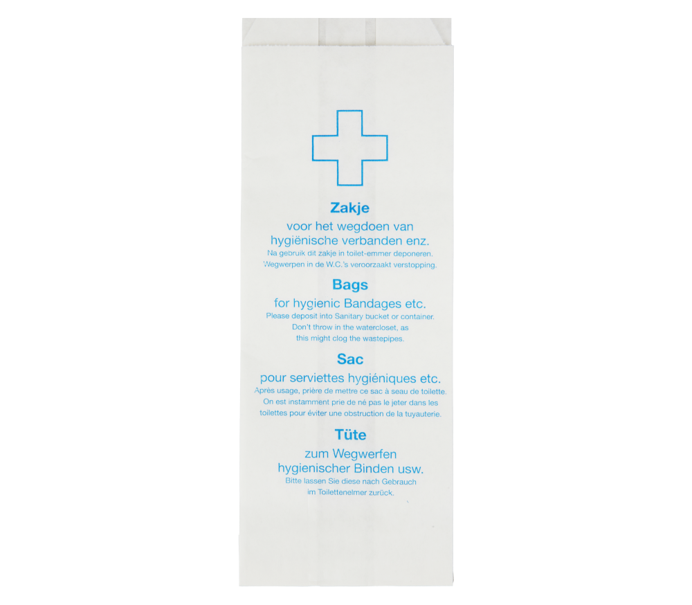 Damesverbandzakken papier wit - 1000 stuks