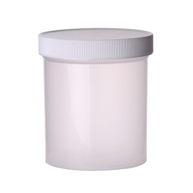 Fisherbrand Straight Sides Jars with White Polypropylene Caps 16 oz