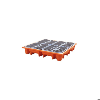 Spillsafe Werkvloer Lekpallet voor 4 vaten (1400x1400x250 mm)