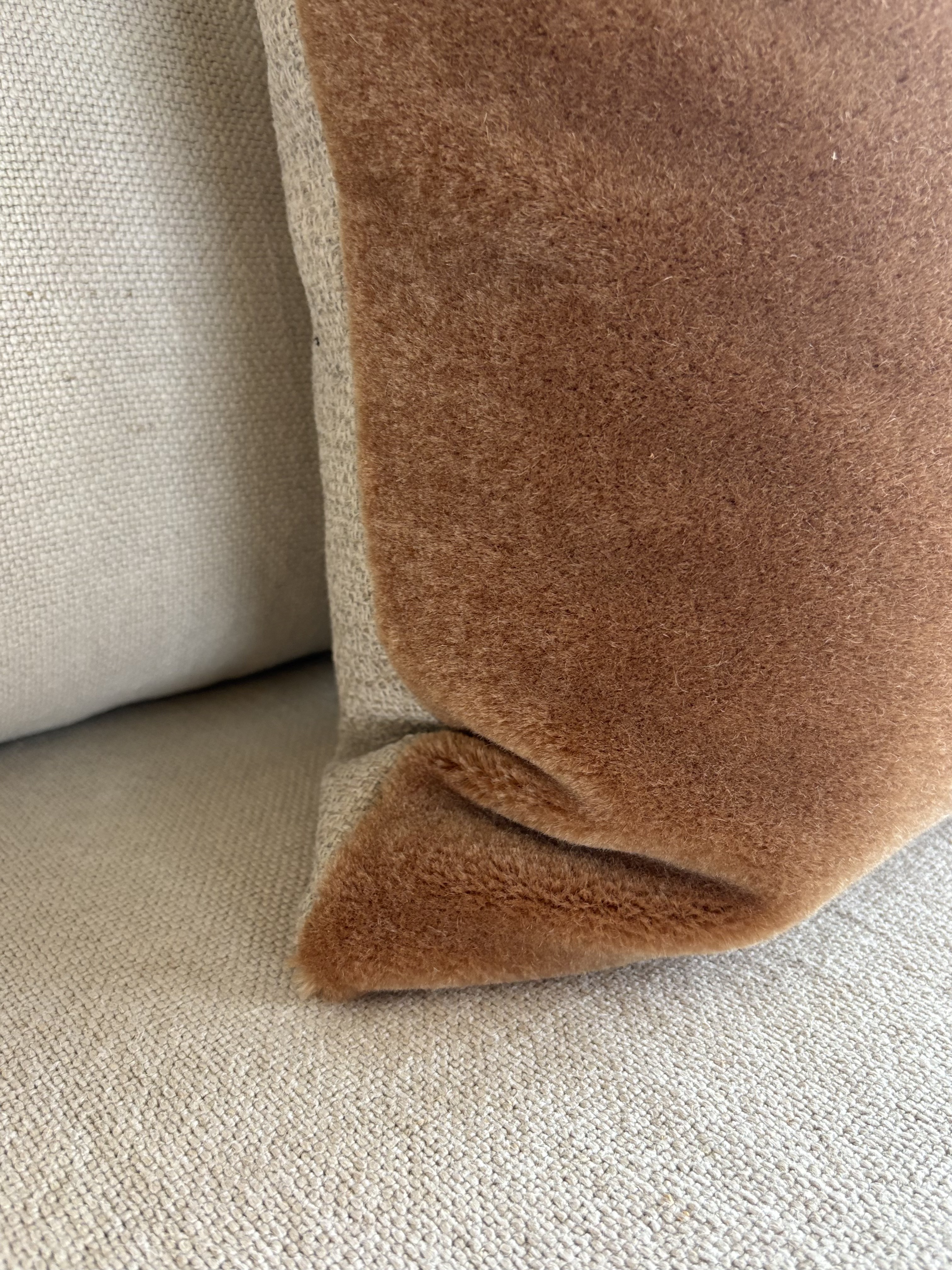 Mohair sierkussenhoes Amy caramel XL