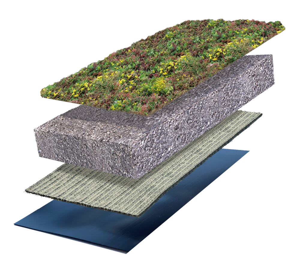 Sedummixmat | Substraat extensief big bag | Drainagevlies type 8