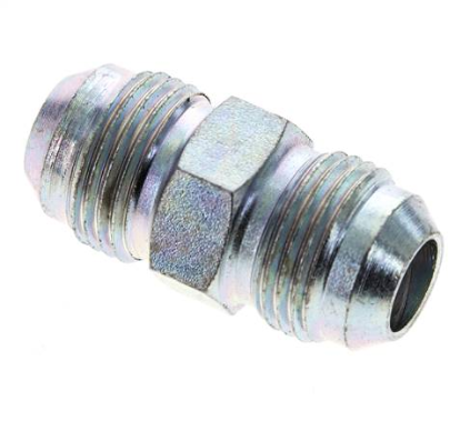 Double nipple UNF 3/4"-16(JIC)-UNF 3/4"-16(JIC), Zinc plated steel