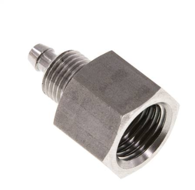 Screw-on threaded piece G 1/4"-6x4mm, 1.4571 without nuts