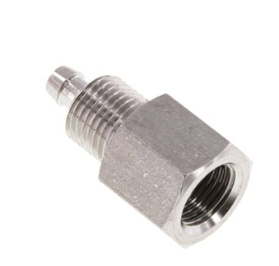Screw-on threaded piece G 1/8"-6x4mm, 1.4571 without nuts