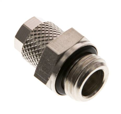 Straight screw connection G 1/4"-6x4mm, Nickel-plated brass