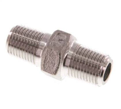 Double nipple R 1/8"-R 1/8", 1.4408