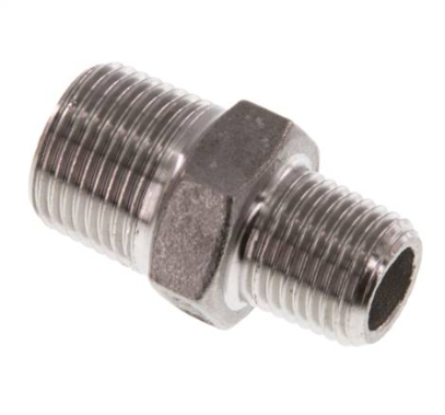 Double nipple R 3/8"-R 1/4", 1.4408