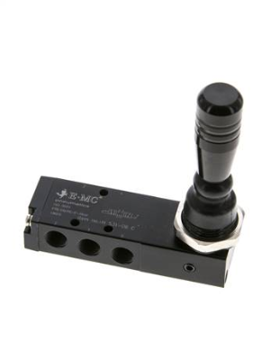 5/3-way hand lever valve, G 1/8", Centre position closed, detend