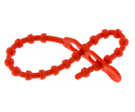 Releasable cable straps, 290mm, 2 fixing eyes, red