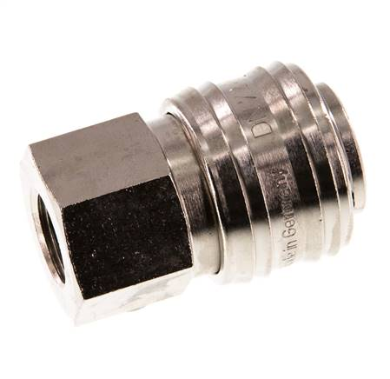 Coupling socket (NW7,2) G 1/4"(Female thread), Nickel-plated brass