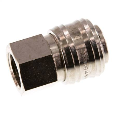 Coupling socket (NW7,2) G 3/8"(Female thread), Nickel-plated brass