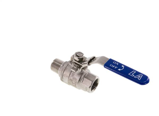 Stainless steel ball valve, light, R 1/2" (AG/IG), 0 to 63bar