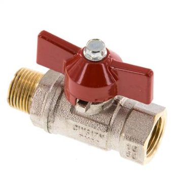 Brass ball valve, R 3/8" / Rp 3/8", -0,9 to 50bar