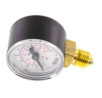 Vertical pressure gauge (KU/Ms), 40mm, 0 to 10 bar, G 1/4"