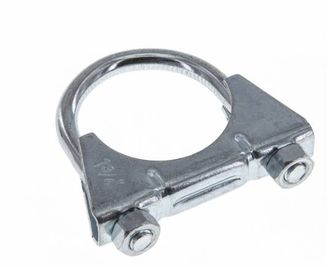 U-clamp complete, 45mm, galvanised steel