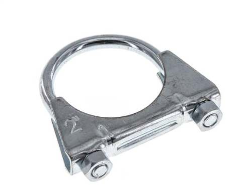U-clamp complete, 50mm, galvanised steel