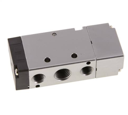 5/2-way pneumatic valve, G 1/4", spring return