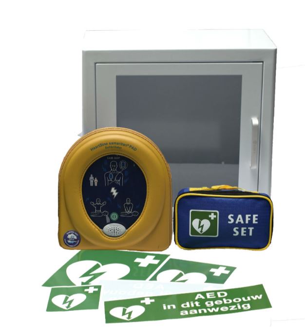 AED Pakket: Heartsine Samaritan PAD 350P DE met witte binnenkast