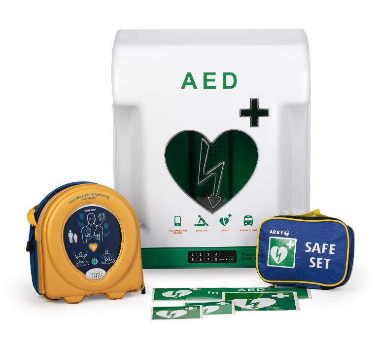 AED Pakket: Heartsine Samaritan PAD 350P DK met ARKY Core Classic buitenkast