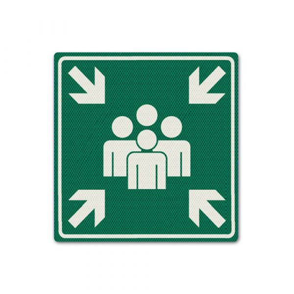 Pictogram bord aluminium verzamelplaats 60x60cm
