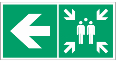 Verzamelplaats pijl naar links pvc 400x200mm