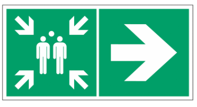 Verzamelplaats pijl naar rechts  PVC 400x200mm, incl. dubbelzijdig tape