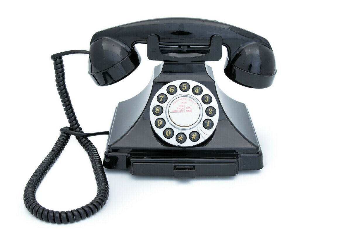 GPO Carrington telefoon klassiek bakeliet jaren ’20 ontwerp zwart