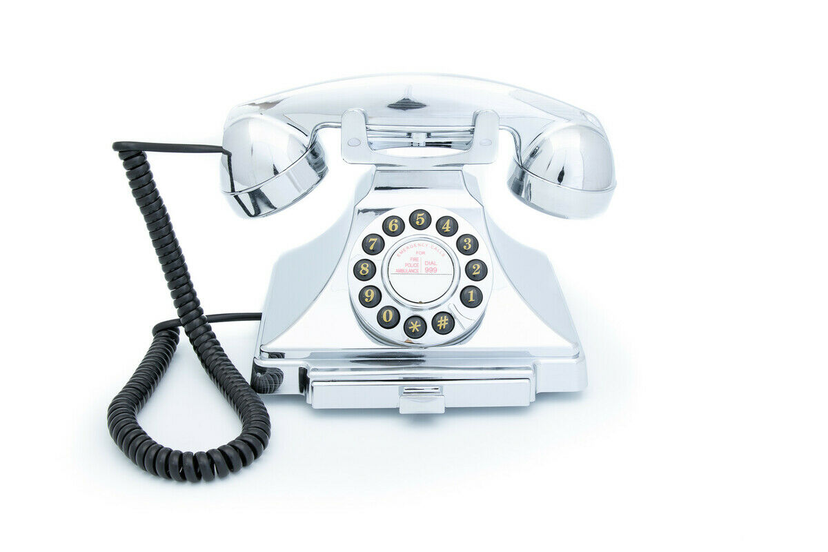 GPO Carrington telefoon klassiek bakeliet jaren ’20 ontwerp chroom