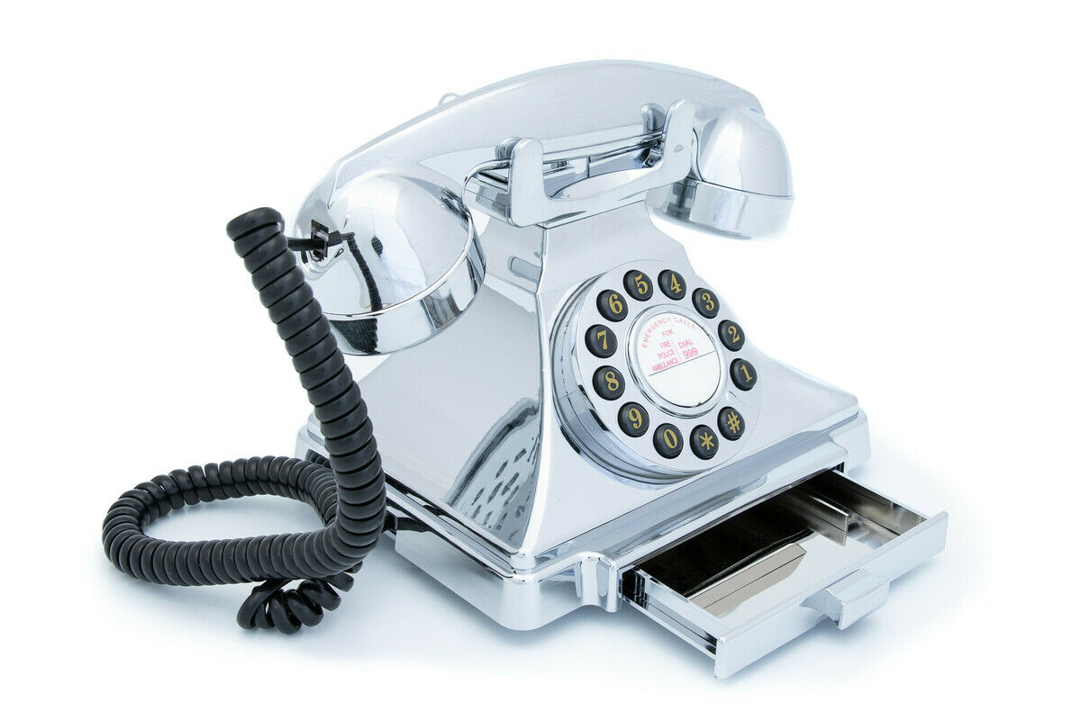 GPO Carrington telefoon klassiek bakeliet jaren ’20 ontwerp chroom