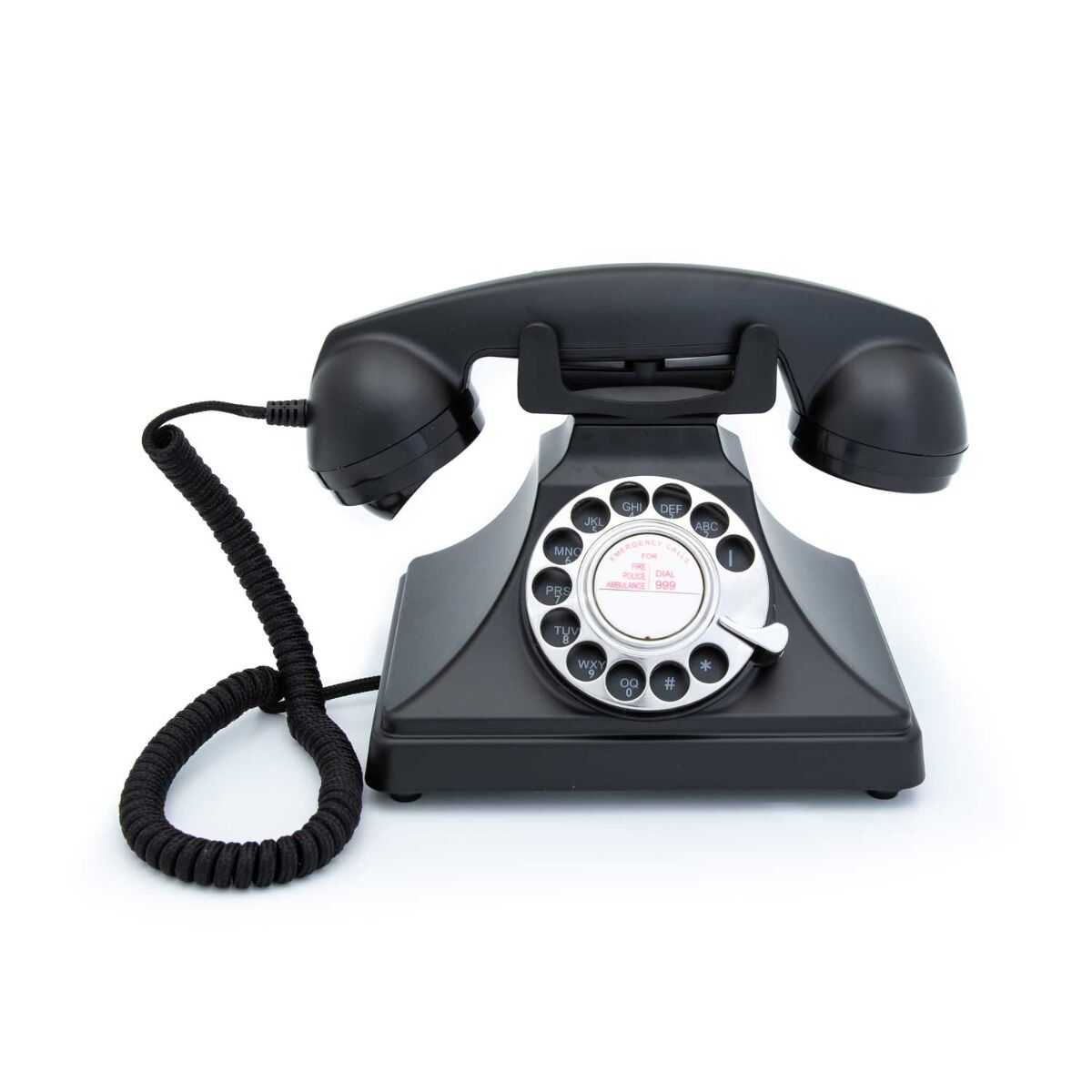 GPO 200 telefoon met draaischijf, jaren ‘50 design zwart