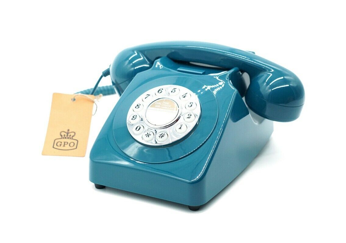 GPO 746 telefoon klassiek jaren ‘70 ontwerp azure blauw