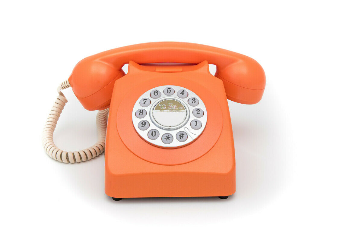 GPO 746 telefoon klassiek jaren ‘70 ontwerp oranje